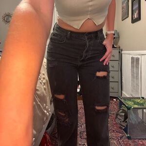 Black Distressed Jeans